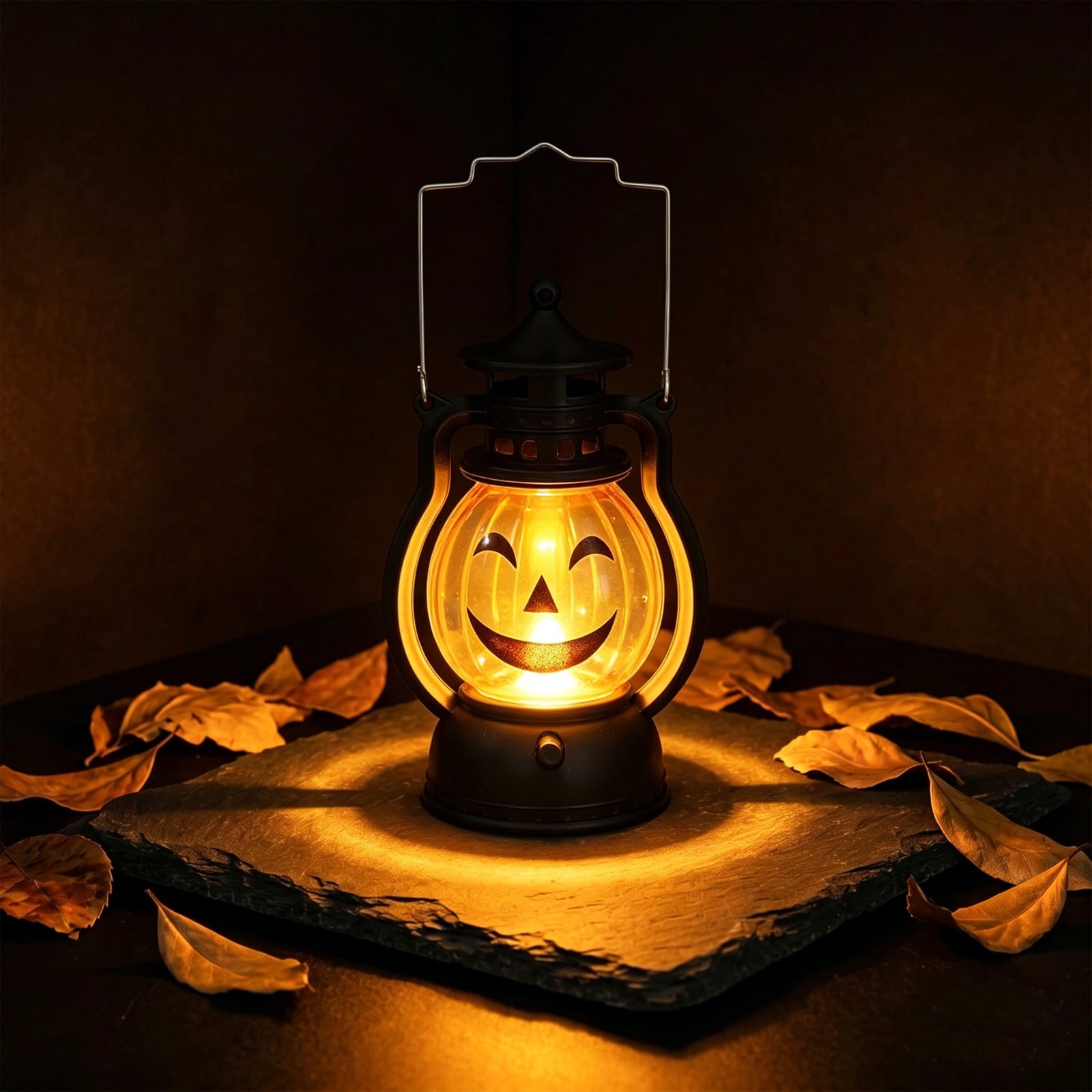 Cheapark Halloween Lanterns Decorations, Battery Operated Black Pumpkin Witch Lanterns, Flickering Light For Indoor Party Home Decor