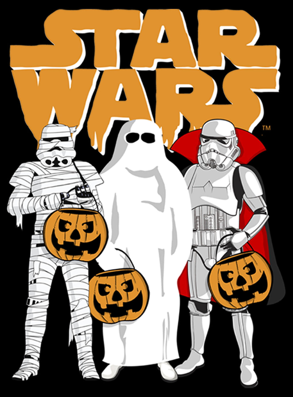 Men's Star Wars Trio Costumes Halloween Logo Tee Color: Black Size: L