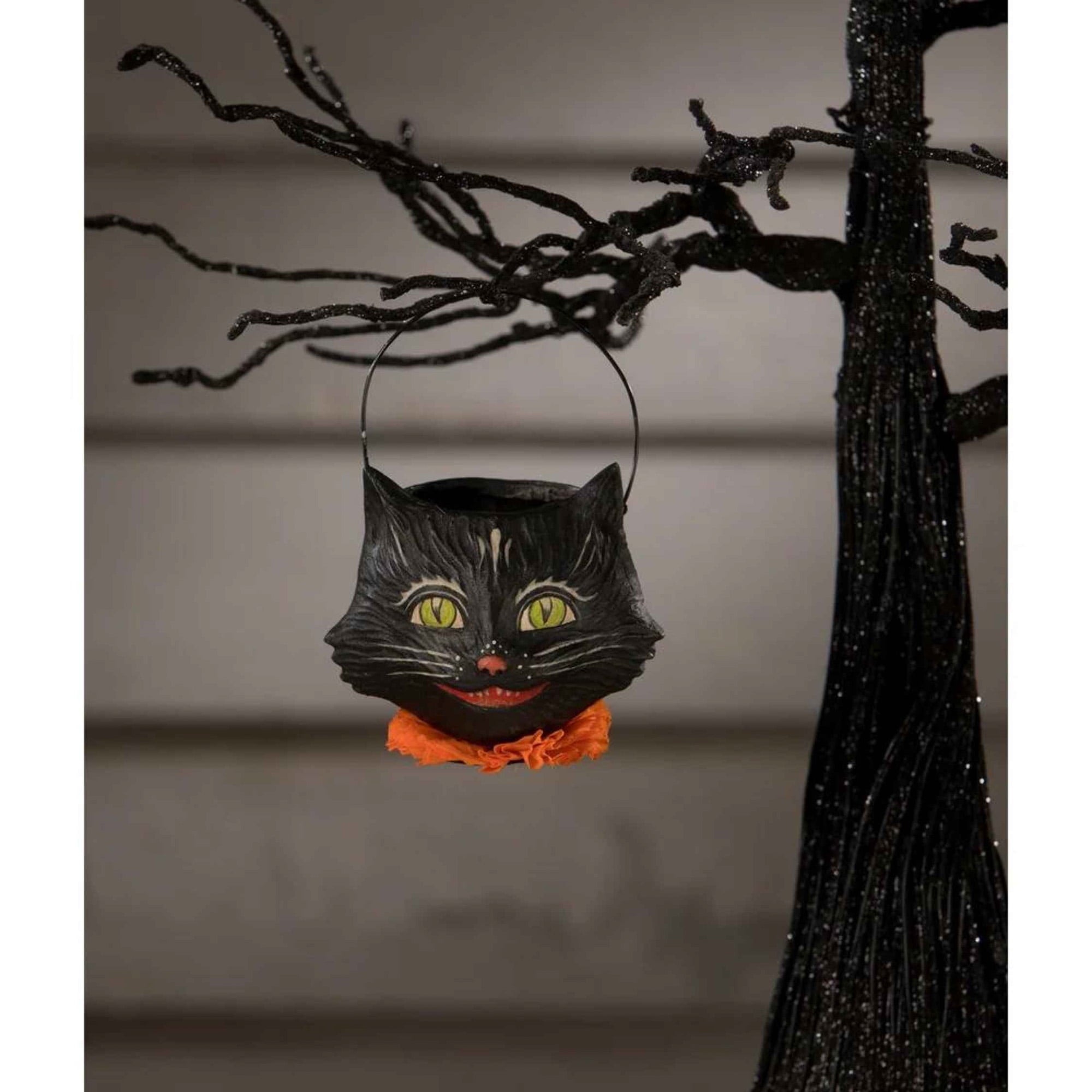 Bethany Lowe Kitty Bucket Resin Halloween Black Cat Tj2316