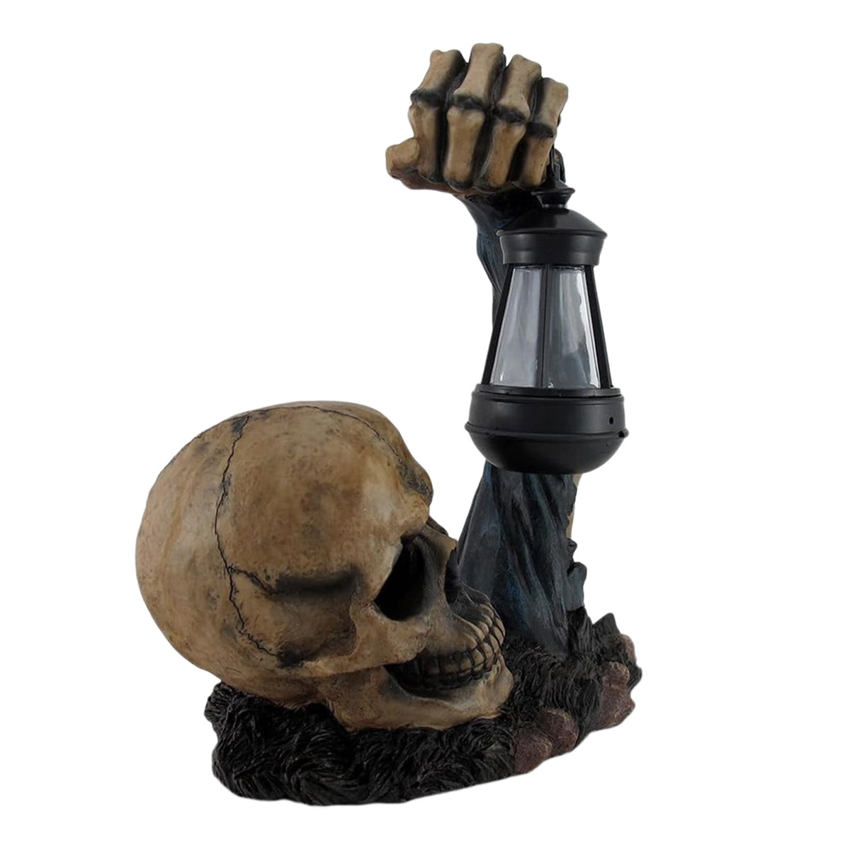 Zatoumnr Ground Breaking Skeleton with Lantern Halloween Skeleton Decor Groundbreaker Skull Lights for Outdoor Decor, Funny Skull Garden Decorations