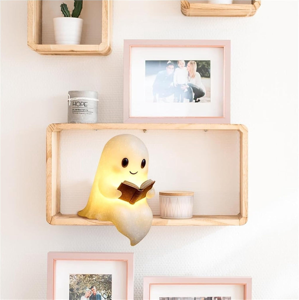 YZEGDCH Halloween 3D Ghost Campfire Flickering Night Light 2 Funny Roasting Marshmallows at Campfire LED Electric Faux Flameless Campfire Nightlight Funny Halloween Decor