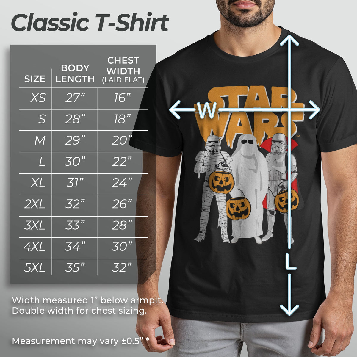 Men's Star Wars Trio Costumes Halloween Logo Tee Color: Black Size: L