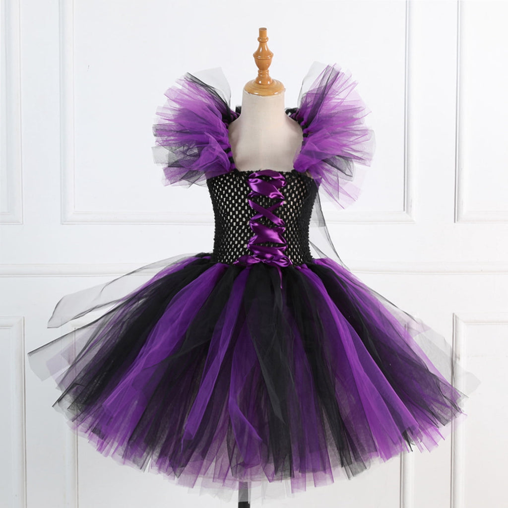 CHOYURME CHONYURM Girls Halloween Witch Costume with Witch Hat and Magic Brooms for 2-12 Years