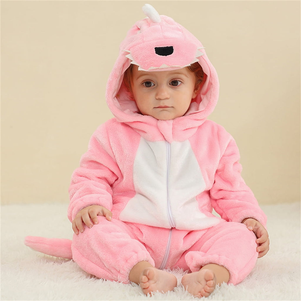 WIBACKER 0-3T Unisex Baby Animal Costume Winter Autumn Flannel Hooded Romper Christmas and Halloween Panda Cosplay Jumpsuit