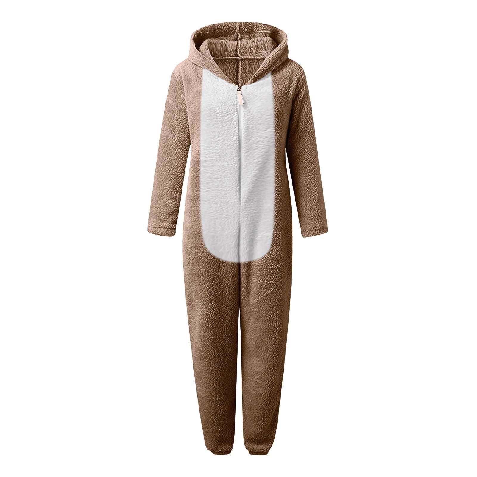 QATAINLAV Sherpa Fleece Jumpsuit for Women Winter Warm Fuzzy Onesie Pajamas Cute Cat Hooded Romper Casual Zip Up Overalls Sleepwear Black XL