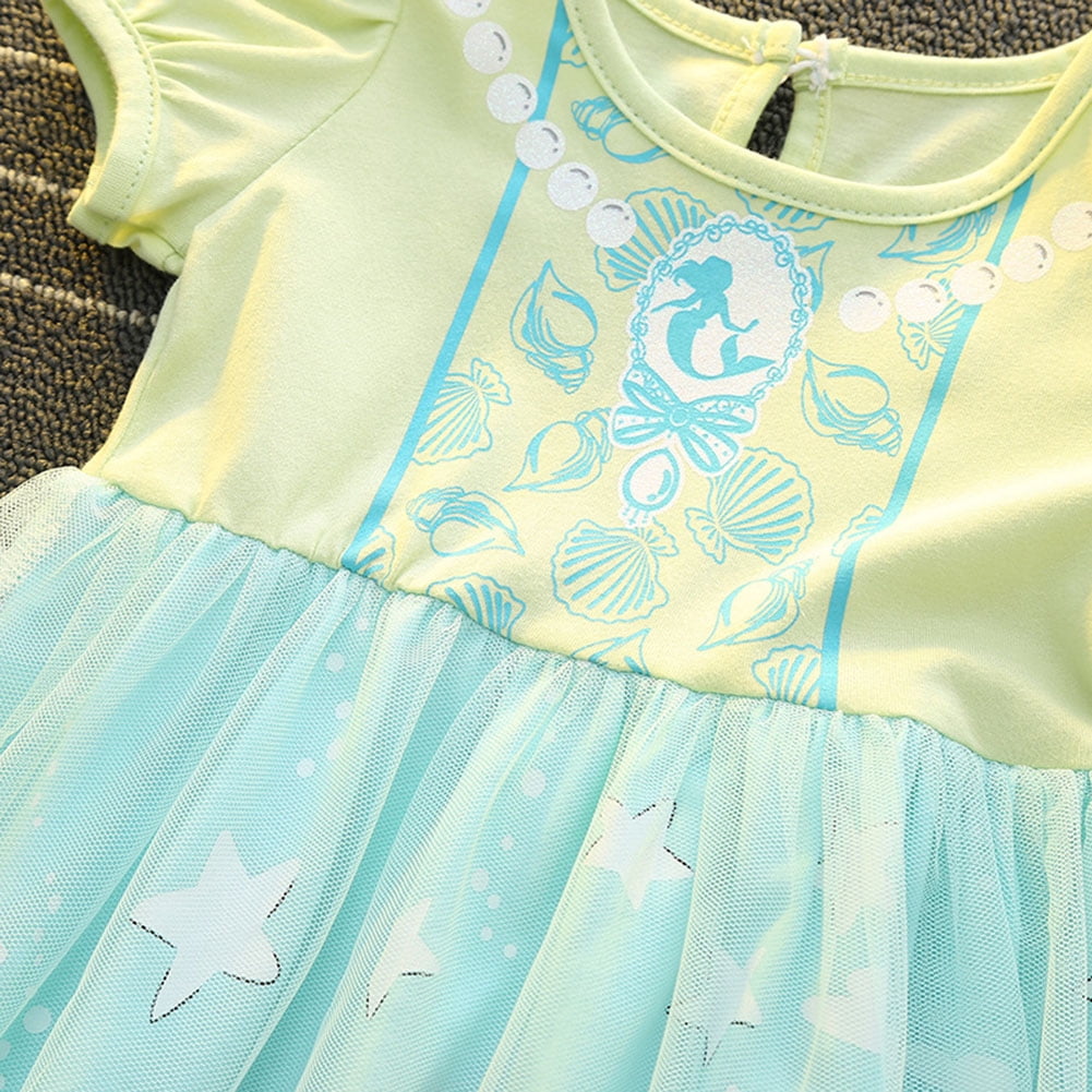 WIBACKER 1-6T Toddler Kid Baby Girls Fancy Party Puff Sleeve Princess Dress Cosplay Costume Dress Up