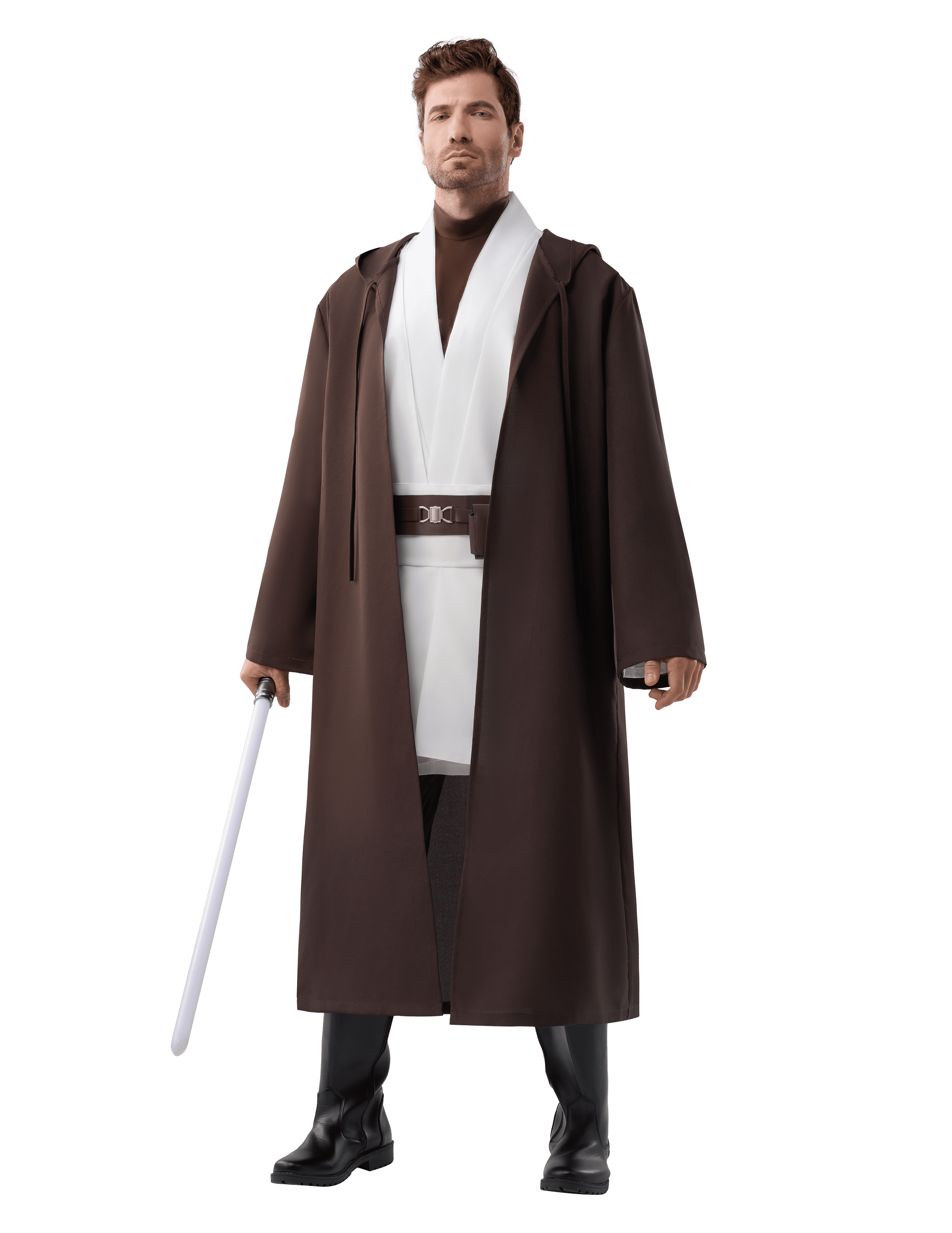 Joyfy Men's Priest Costume Black Priest Father Robe Stole for Halloween Party Dress up Cosplay