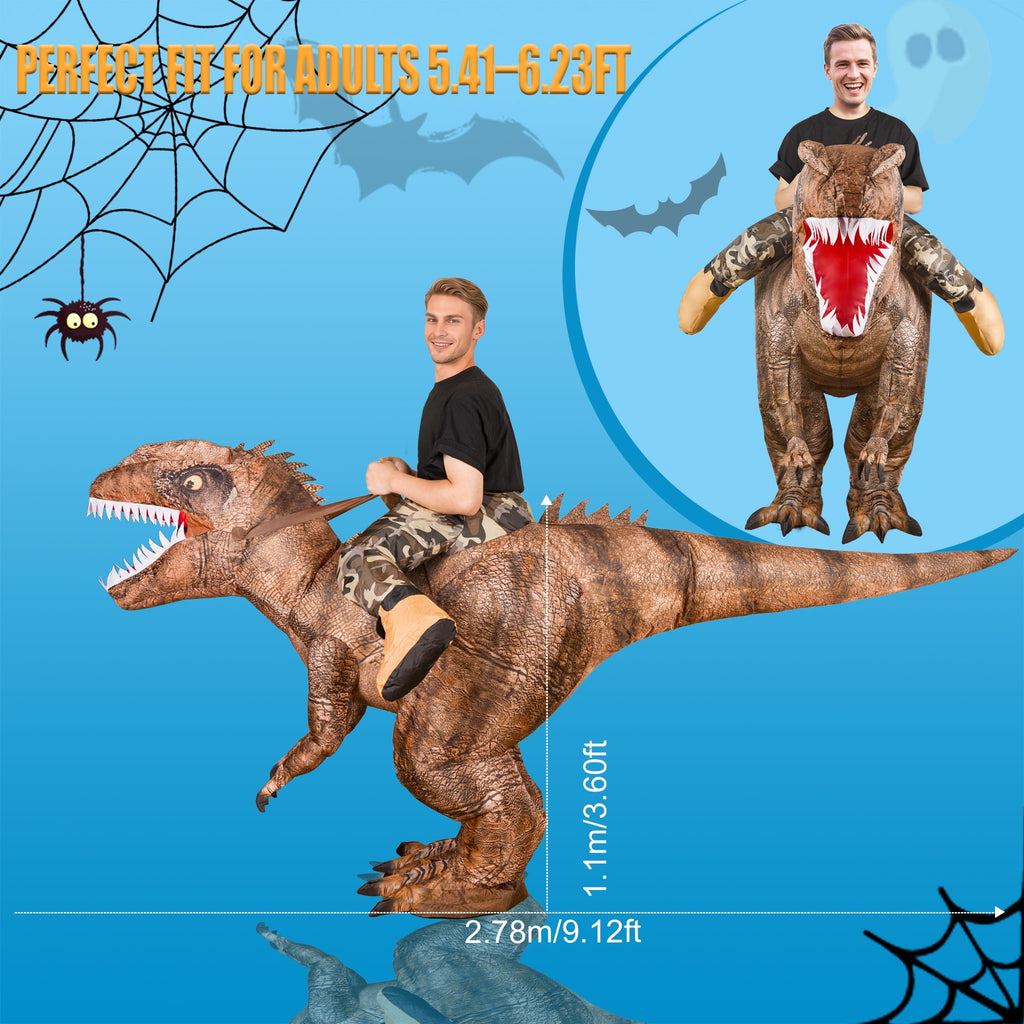 MAGOTAN Halloween Inflatable Dinosaur Costume Adult,Blow Up T Rex Suit Men Women, Halloween Adults Funny Blow Up Lightweight & Flexible for Cosplay, Parades