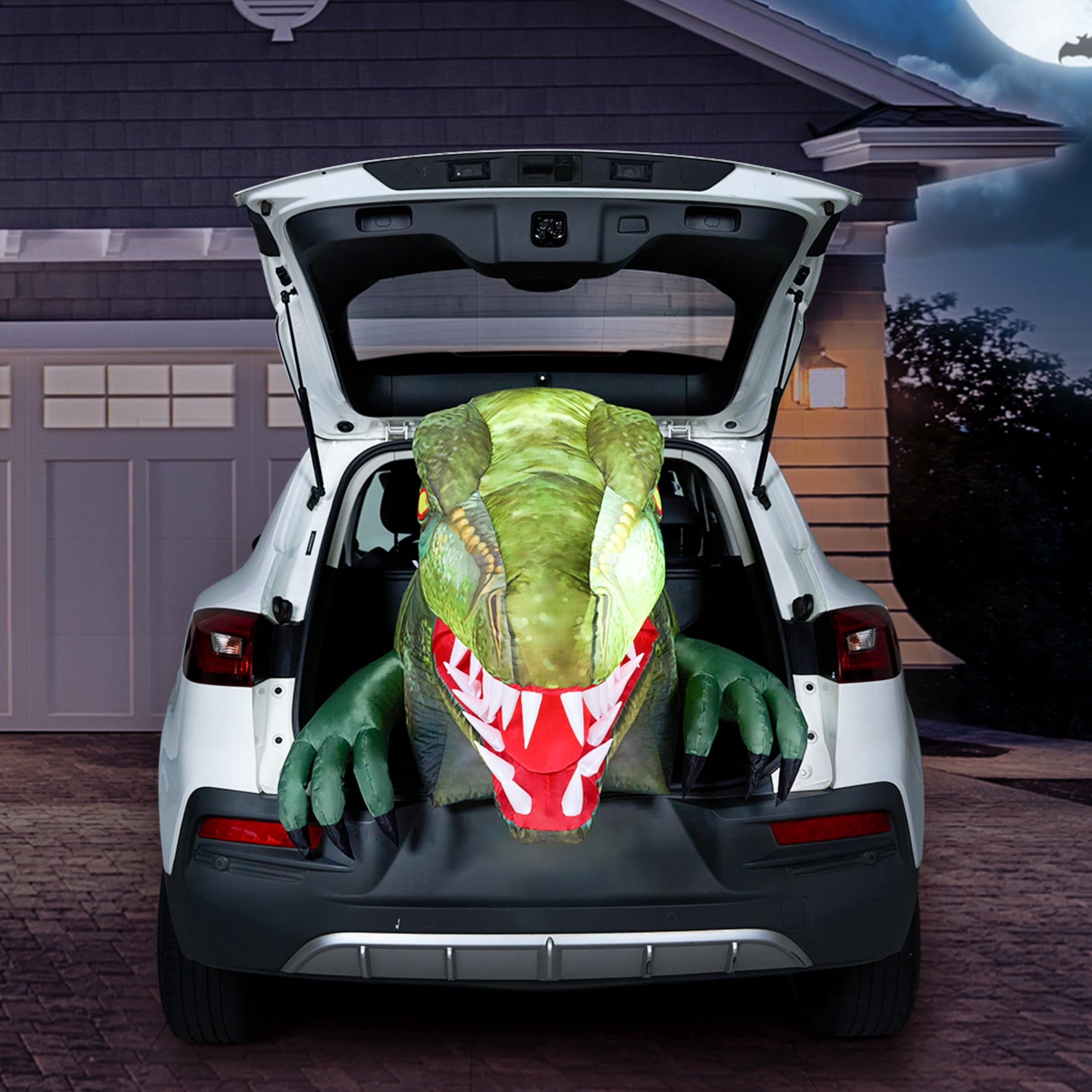 Joyfy 6 FT Halloween Inflatable Haunted Castle Decoration,Trunk or Treat Car Decorations Kit Ghost and Pumpkin with Built-in LED Light for Halloween Party Indoor,Outdoor,Yard,Garden Decor