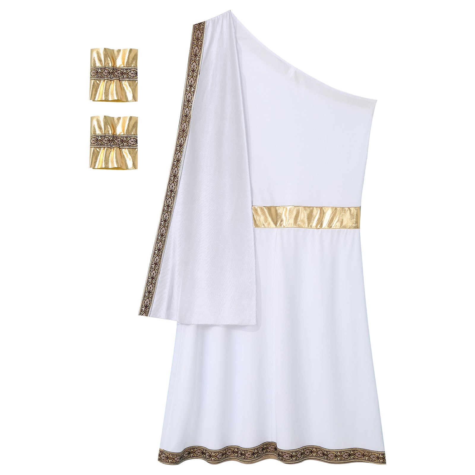 YiZYiF Mens Halloween Ancient Greek Cosplay Costume Roman Toga Caesar Party Fancy Dress Up Set Black S