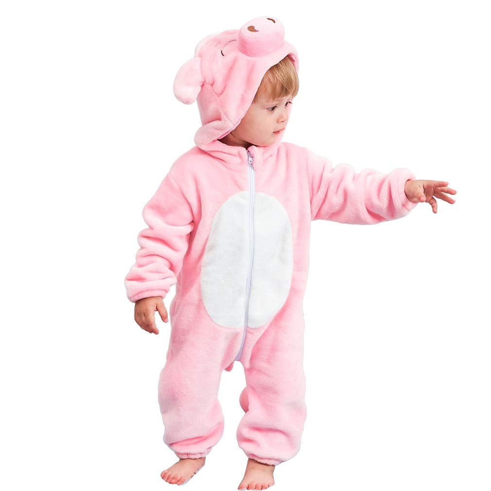 WIBACKER 0-3T Unisex Baby Animal Costume Winter Autumn Flannel Hooded Romper Christmas and Halloween Dinosaur Cosplay Jumpsuit