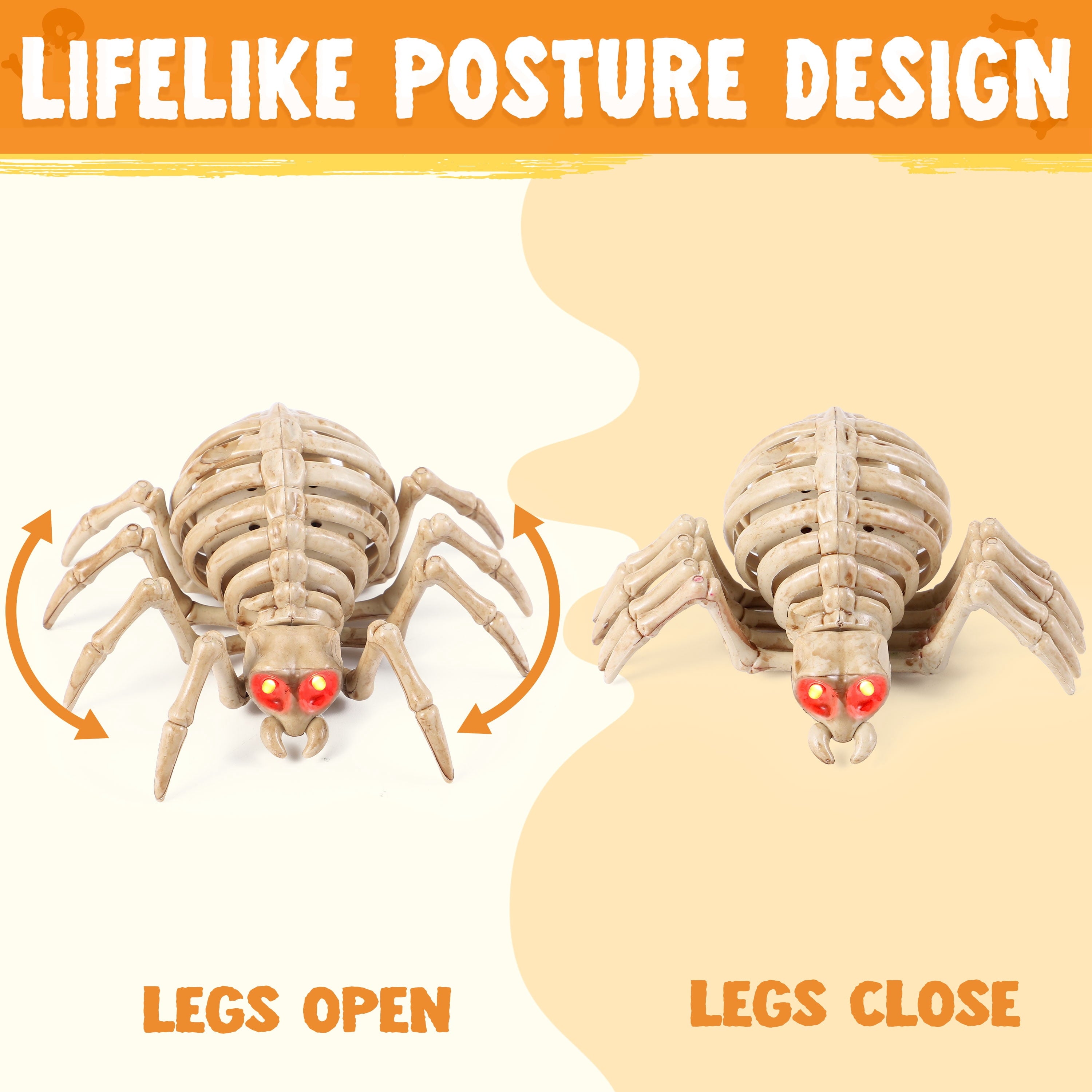 Joyfy 2 Pcs Duck Skeleton Halloween Decoration,4.5 Inch Posable Plastic Animals Halloween Skeleton for Indoor Outdoor Halloween Decorations,Haunted House Party Props