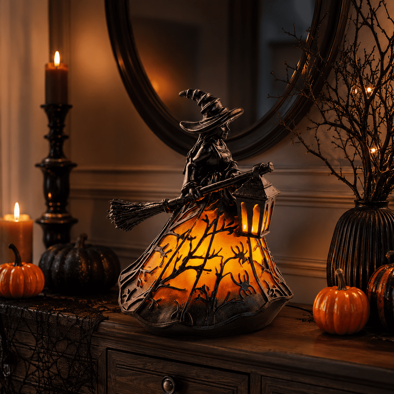 Diceymbol Halloween Decorations and Fall Decor, Halloween Venue Decoration Ghost Props LED Illuminated Ghost Decorations for Tabletop, Mantel, Shelf Indoor Outdoor 9.05 inch