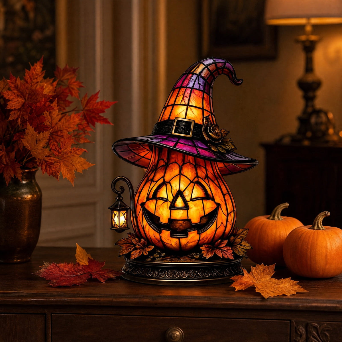 Mauxuk Halloween Black Witch Acrylic Decor - Gothic 2D Tabletop Centerpiece for Spooky Party, Haunting Mantel Decor, Gift for Horror Fans, 8-Inch Tall with Stand