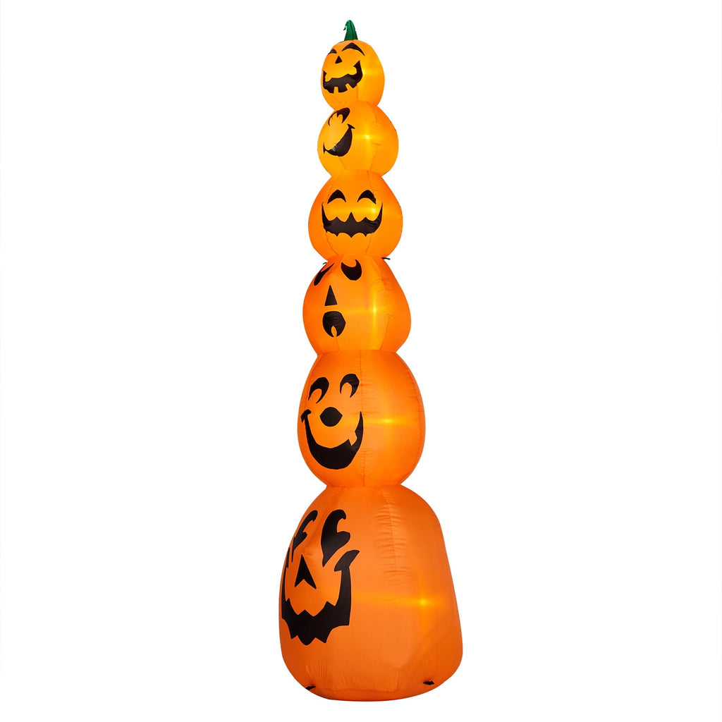 8FT Long Halloween Inflatables Pumpkins Eyeball Candy Outdoor Decorations, Blow Up Yard Decoration with Built-in LEDs Lighted for Lawn Garden Outside Indoor Decor