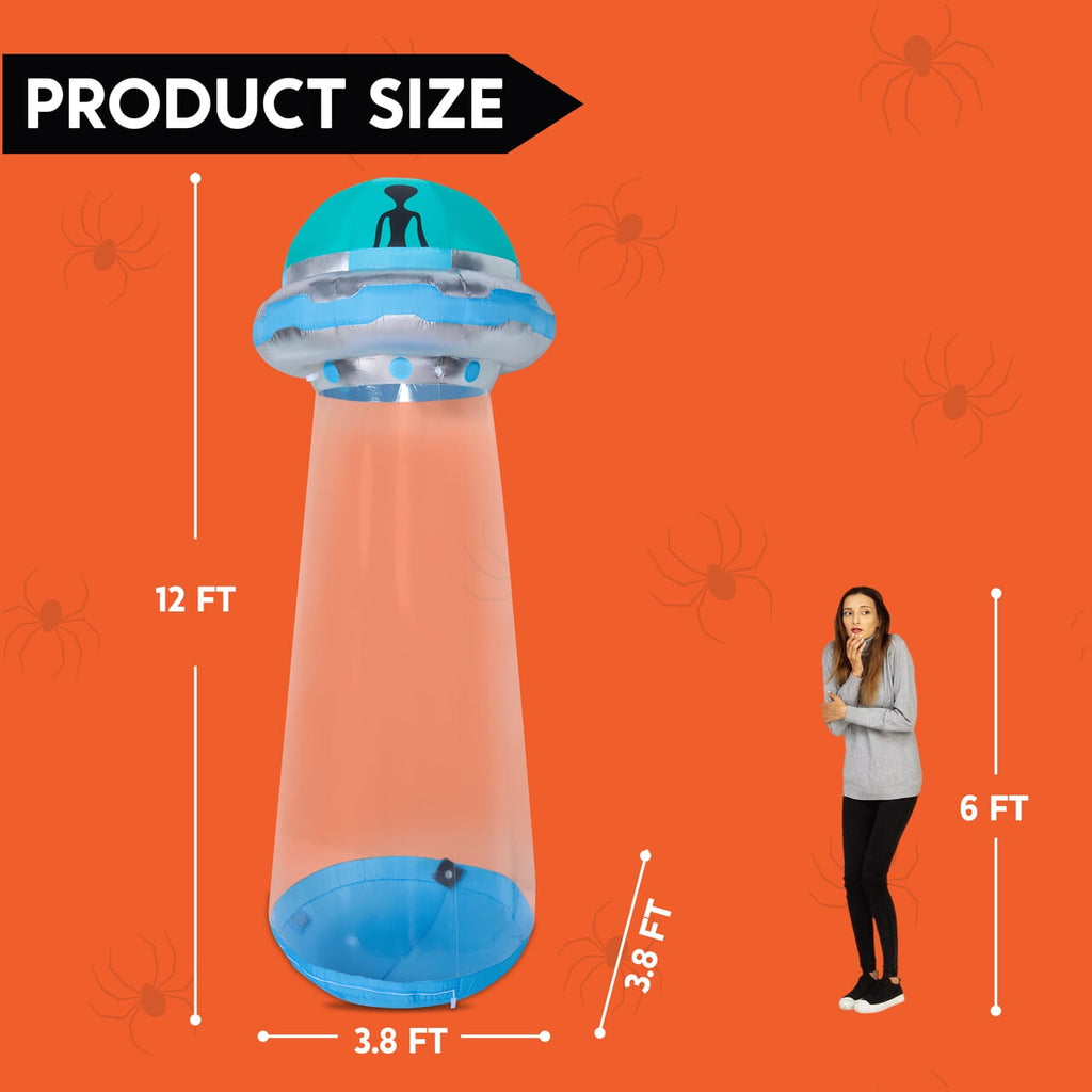Joyfy 9 ft Halloween Inflatable Giant Alien Decoration with Built-in LEDs,Alien Halloween Decorations Outdoor Blow Up Yard Lawn Decoration