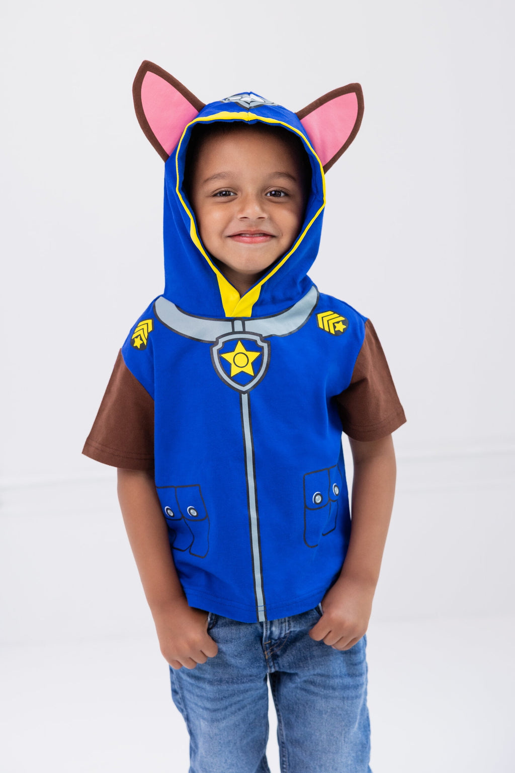 Paw Patrol Big Boys' Cosplay Hooded T-Shirt Marshall Bright Red