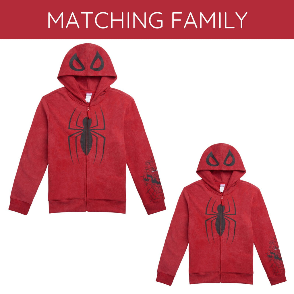 Marvel Spider-Man Little Boys' Cosplay Fleece Zip-Up Hoodie Miles Morales Black