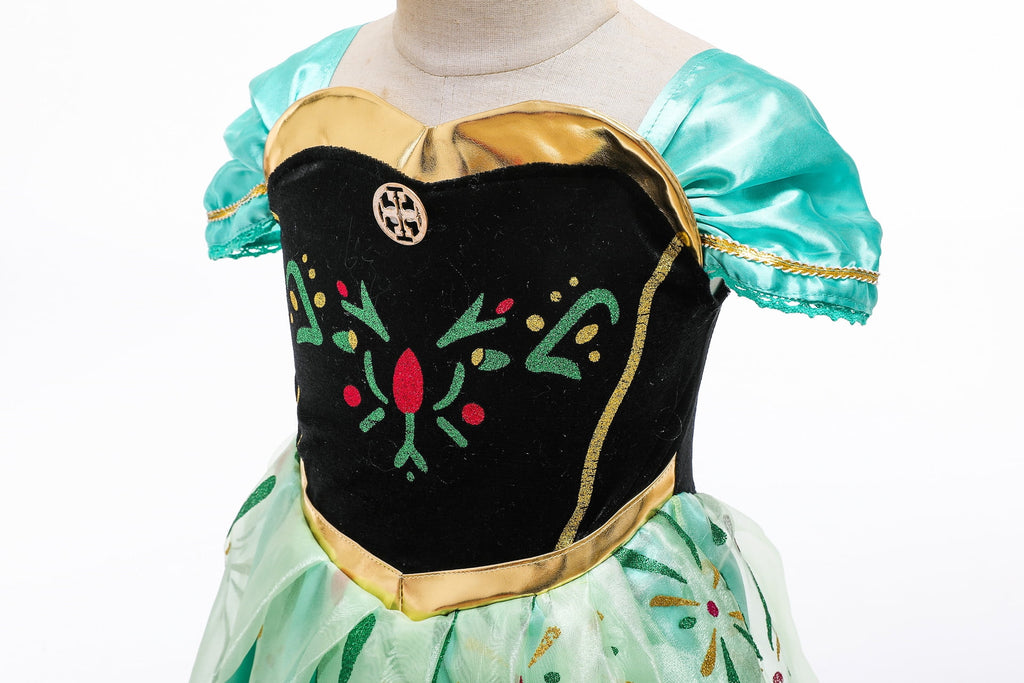 Anna Costume For Girls Anna Dress Princess Costume Christmas Birthday Party Cosplay 8-9Y(A60)