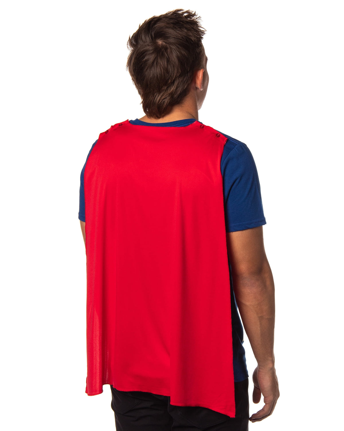 DC Comics Men's Superman Costume S Logo Superman Shirt With Detachable Cape Cosplay Tee