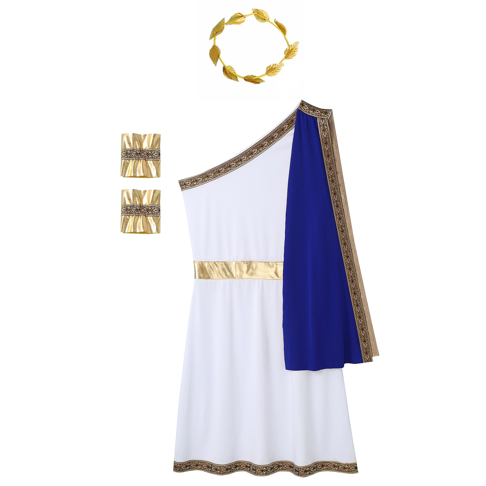 YiZYiF Mens Halloween Ancient Greek Cosplay Costume Roman Toga Caesar Party Fancy Dress Up Set Black S