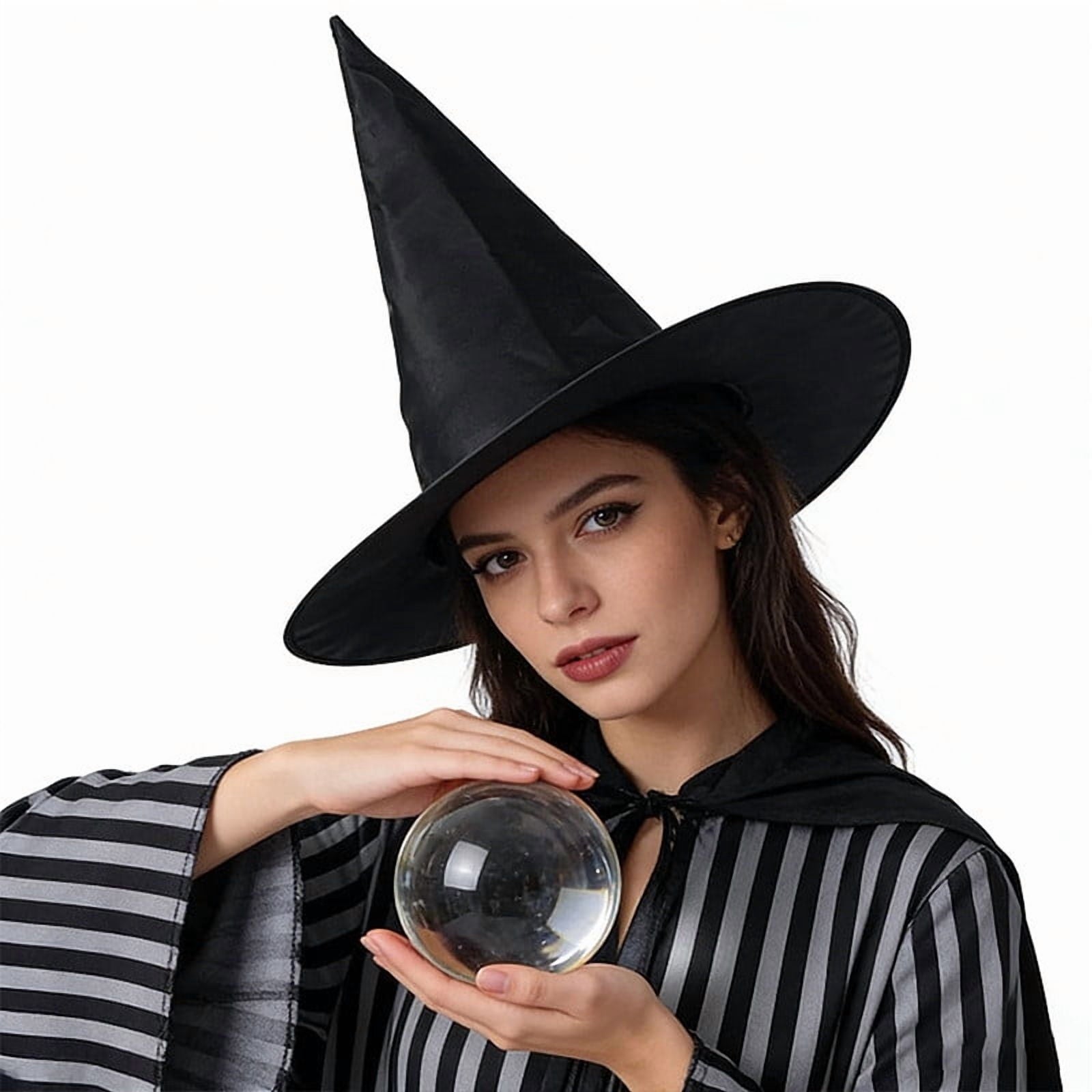 Stijggn Halloween Witch Hat, Black Hanging Witch Hats with Rope, Witch Costume Accessories Floating, Witches Hat with Hanging Rope for Porch Yard Indoor Outdoor Halloween Party Decor