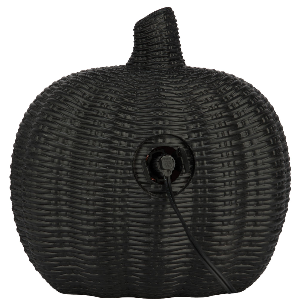 Light-Up Woven Jack-o'-Lantern Decoration, Black, 8.6", Halloween by Way To Celebrate