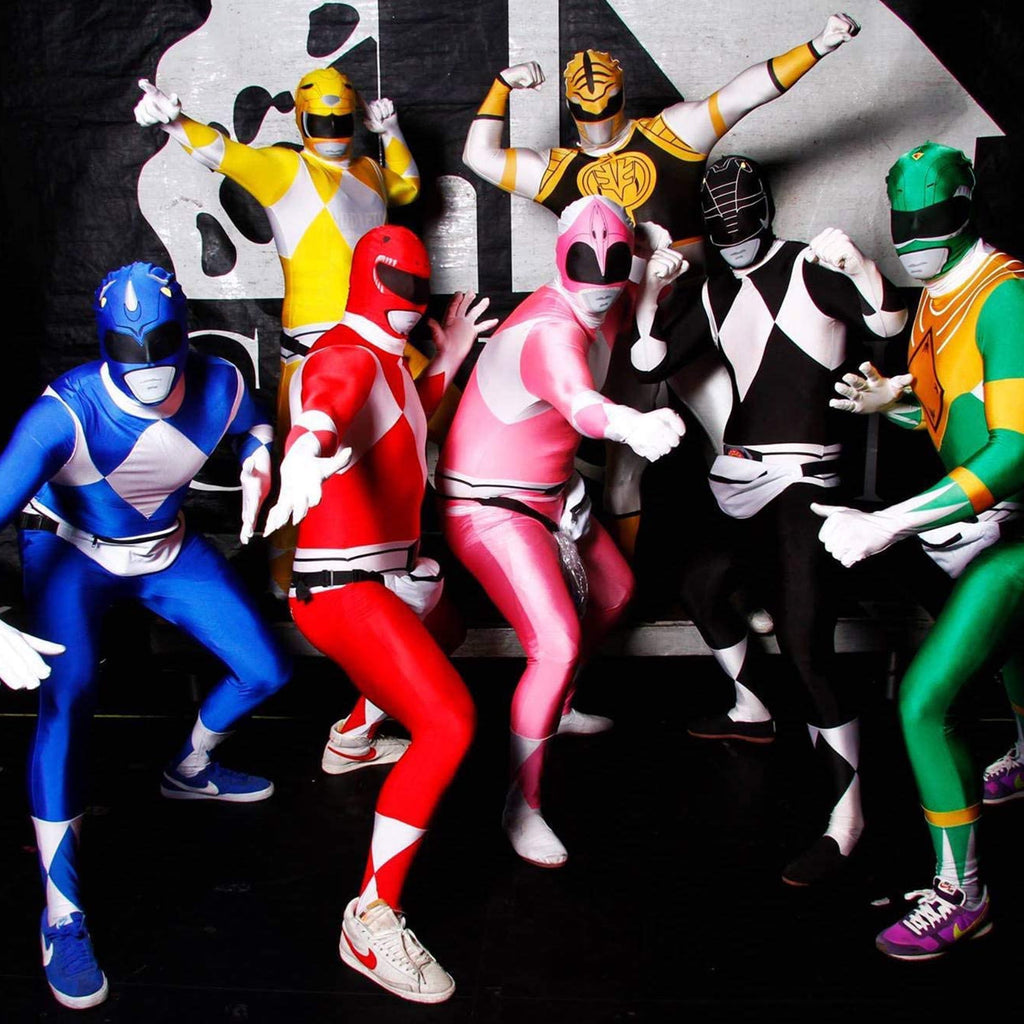 Morphsuits Adult Blue Power Ranger Morphsuit Mens Superhero Fancy Dress Costume Halloween Blue M
