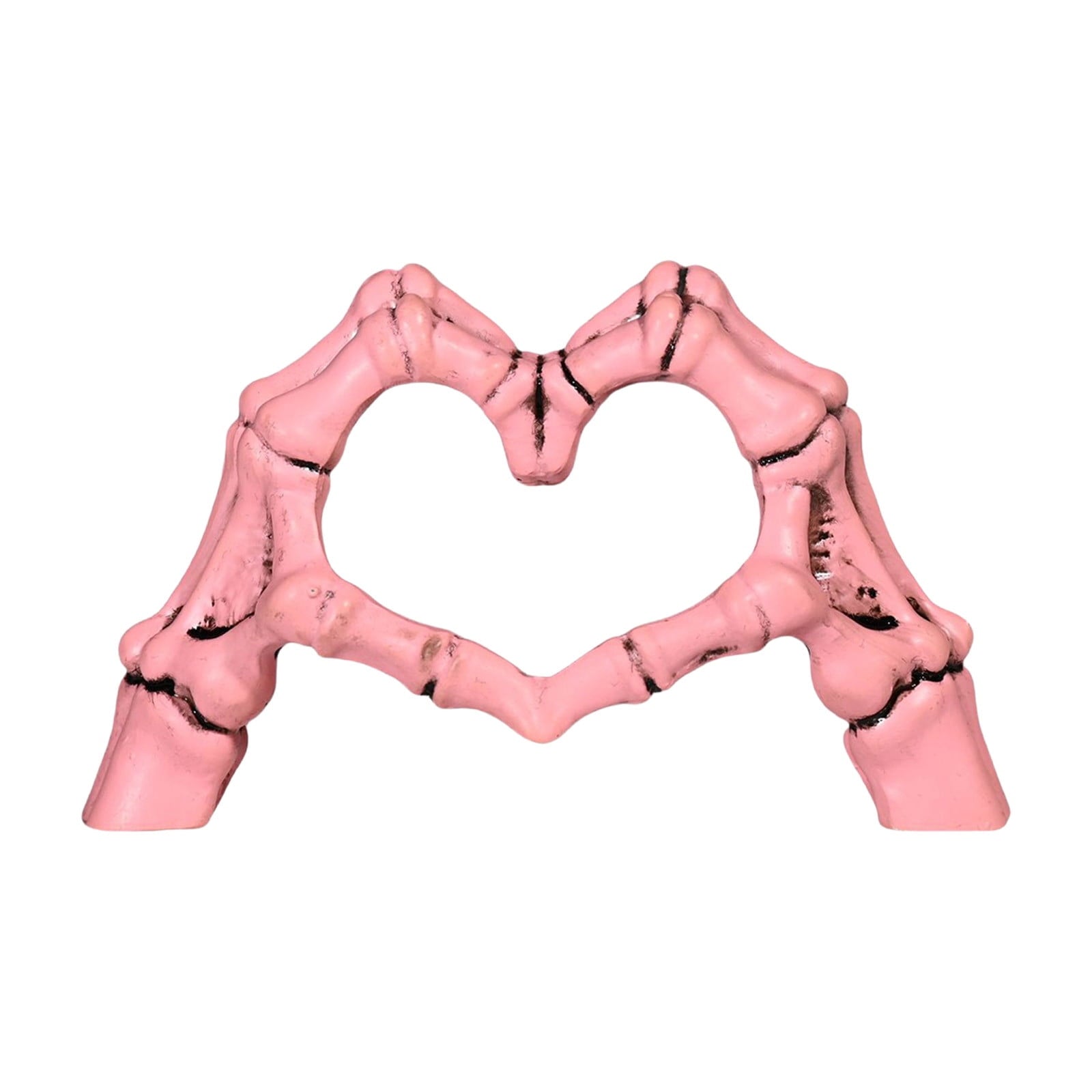 Eoozwa Skeleton Heart Hands Resin Ornament, Gothic Home Decor, Halloween Party Centerpiece, Unique Heart Shape Holiday Gift for Collectors, Spooky Decorations