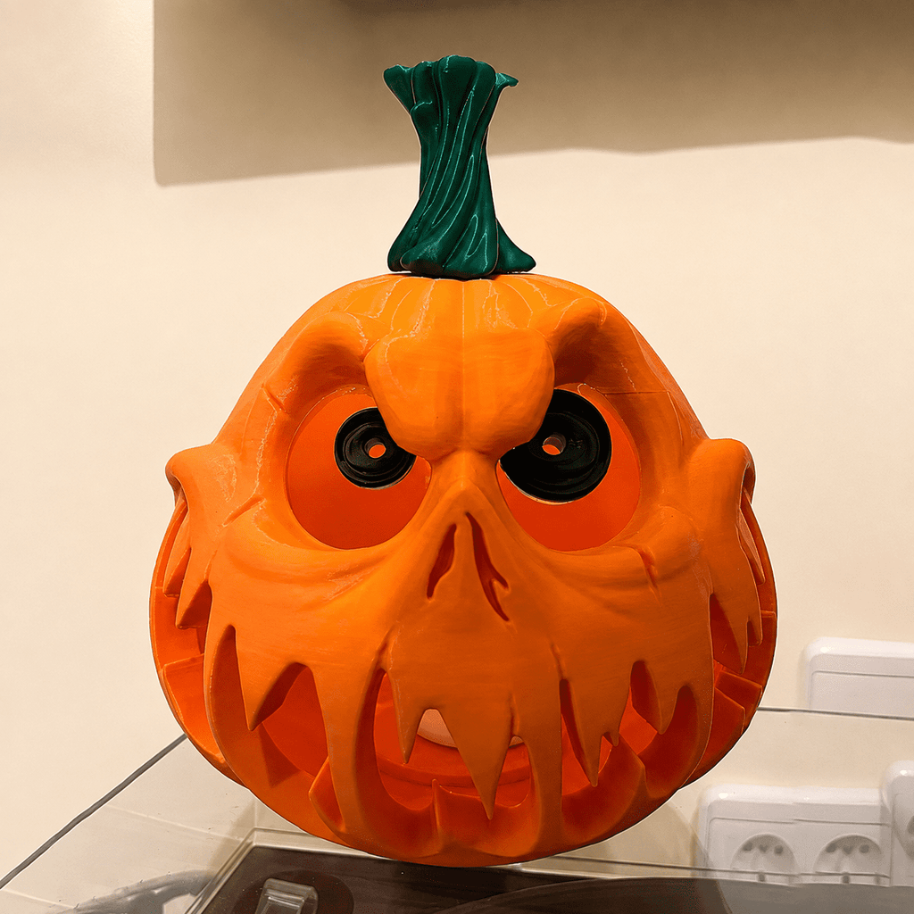 Halloween Pumpkin Decorations, Giant Skull Face Jack O Lantern with Hollow Eyes, 3D Hollow Pumpkin Decor for Indoor Outdoor Haunted House, Yard, Home and Halloween Party