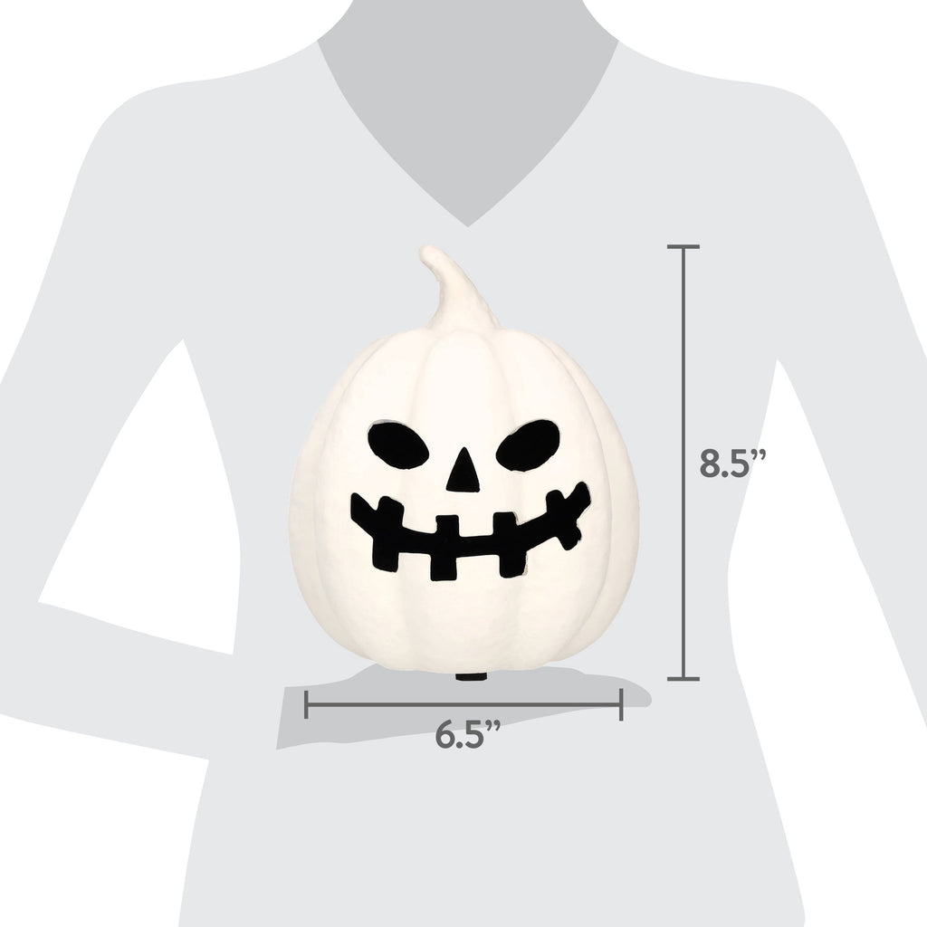Paper Mache Jack-o'-Lantern Decoration, Black, 8.25", Halloween by Way To Celebrate