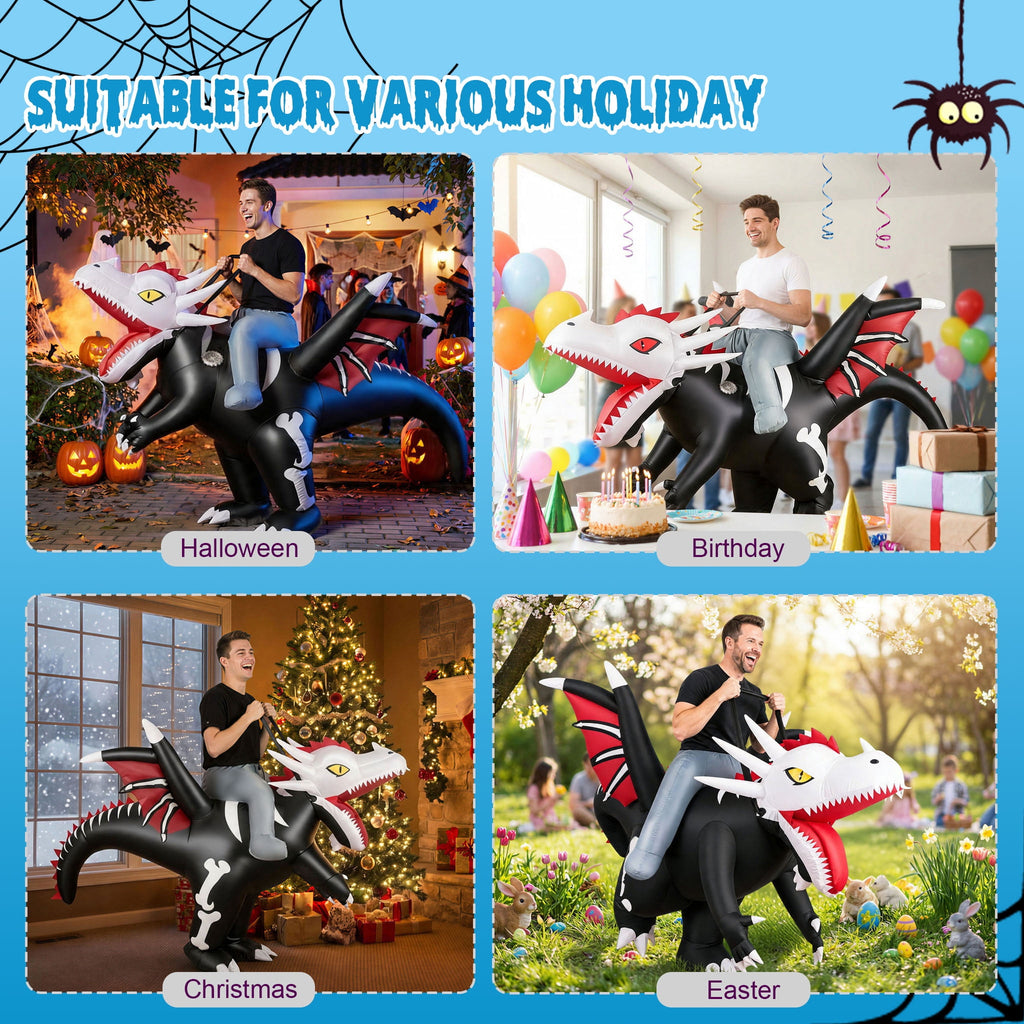 MAGOTAN Halloween Inflatable Dinosaur Costume Adult,Blow Up T Rex Suit Men Women, Halloween Adults Funny Blow Up Lightweight & Flexible for Cosplay, Parades
