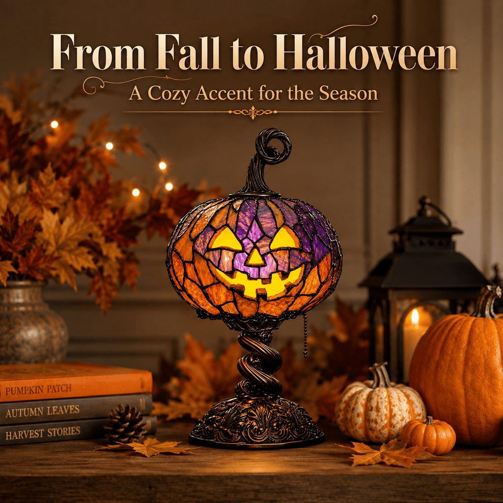 Diceymbol Halloween Decorations and Fall Decor, Halloween Venue Decoration Ghost Props LED Illuminated Ghost Decorations for Tabletop, Mantel, Shelf Indoor Outdoor 9.05 inch