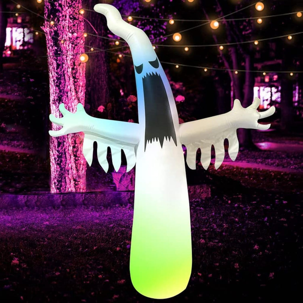 Wick's Outdoor Living/Self Inflatable 7.6FT Inflatable Ghost Halloween Decoration with Lights and Remote
