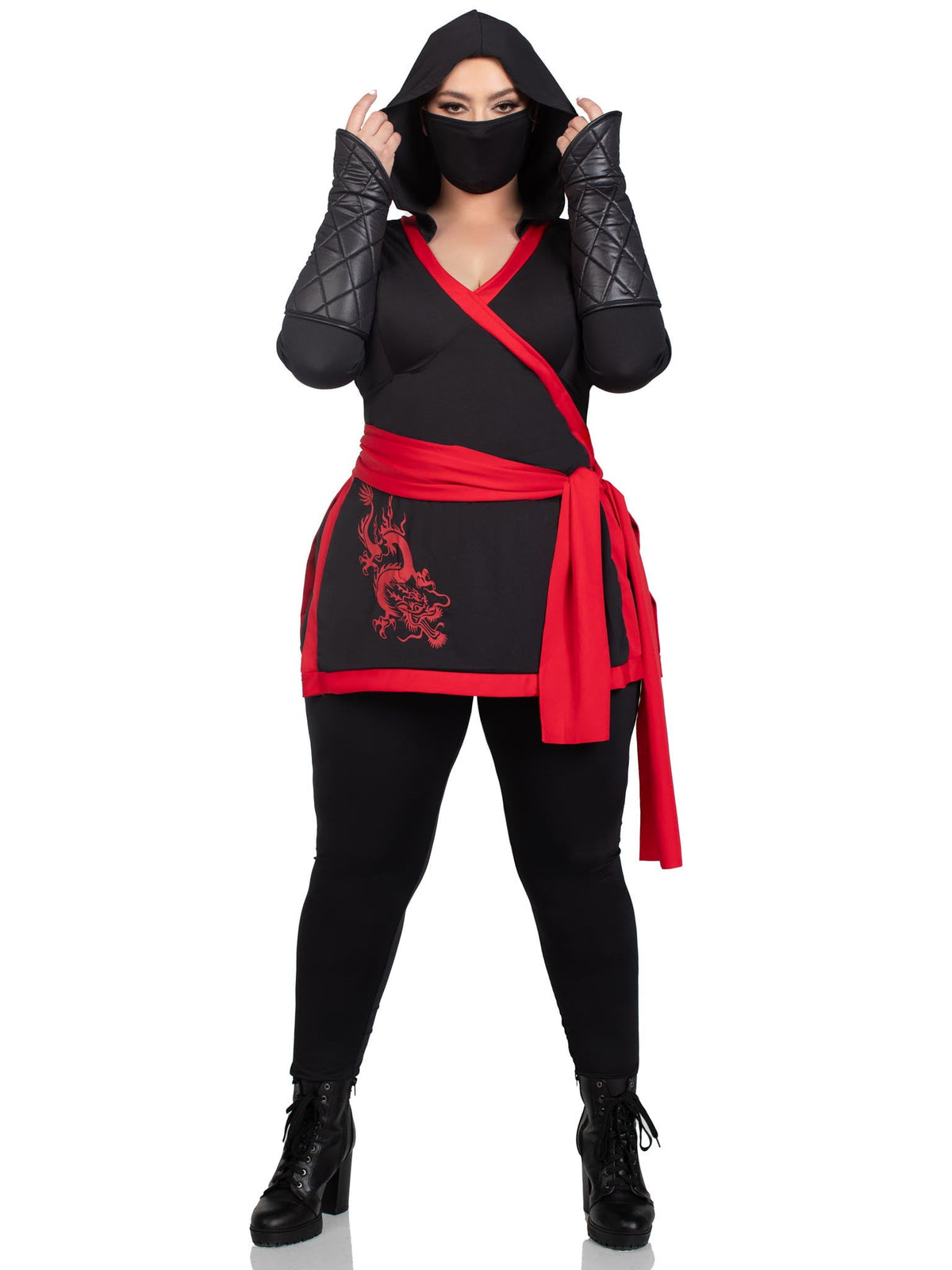 Leg Avenue Women's Plus Size Black Ninja Assassin Costume