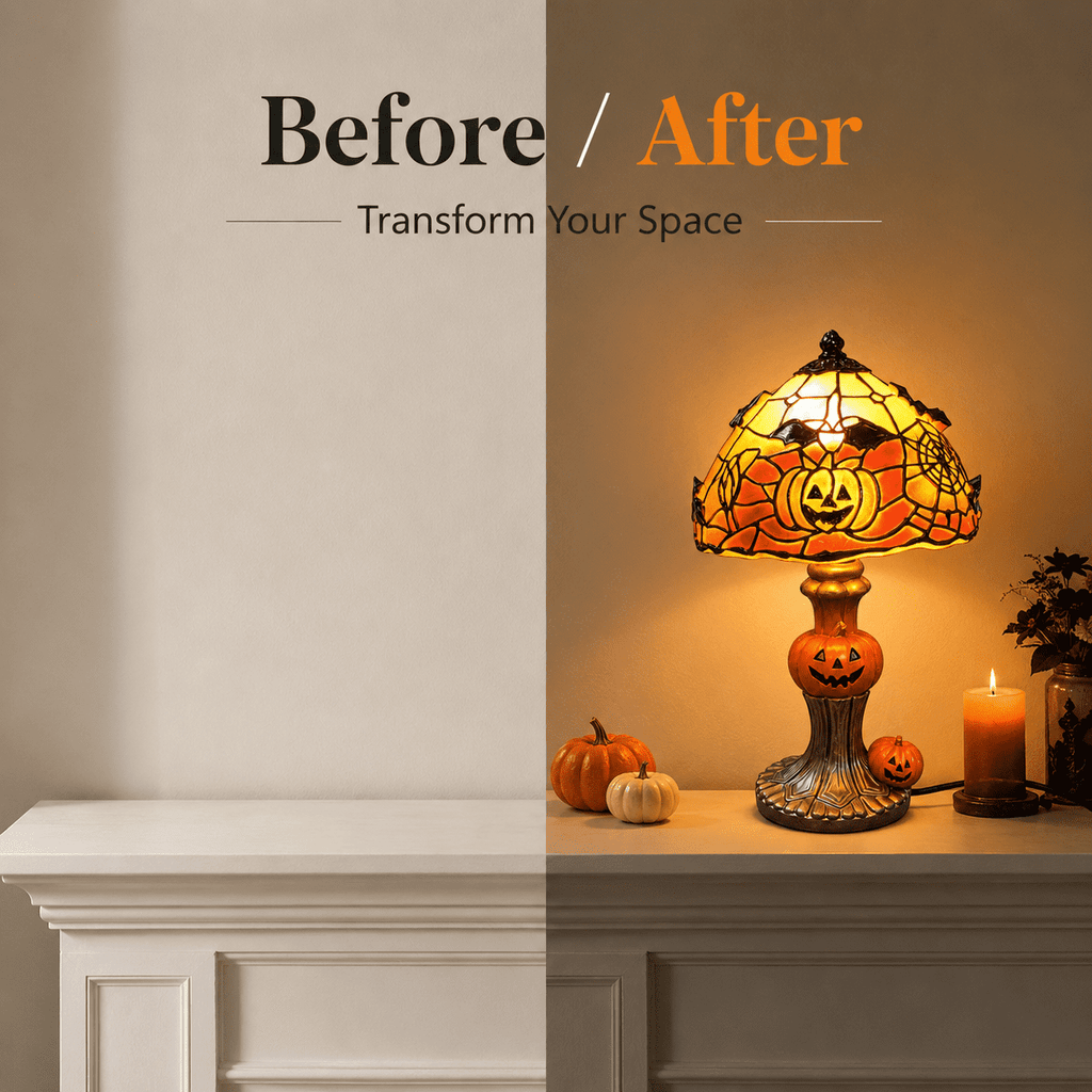 Diceymbol Halloween Decorations and Fall Decor, Halloween Venue Decoration Ghost Props LED Illuminated Ghost Decorations for Tabletop, Mantel, Shelf Indoor Outdoor 9.05 inch