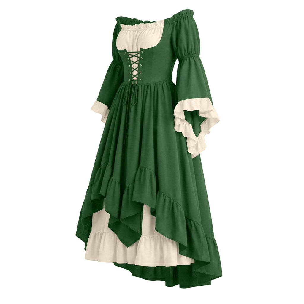 Anmrize Full Length Halloween Dress, Renaissance Faire Outfit, Women Medieval Victorian Gown, Off Shoulder Renaissance Dress, Womens's Medieval Renaissance Costume Cosplay Over Dress, White S