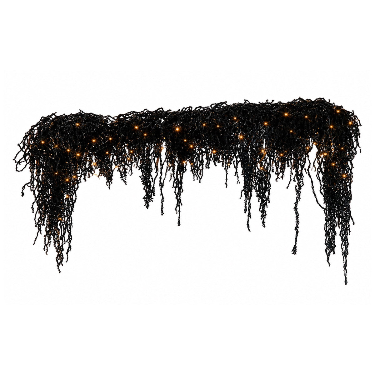 Orangide Halloween Spooky Garland Black Rope Rattan Fireplace Decor Set 71 in Hanging Ornament for Porch Wall Indoor Outdoor Fall