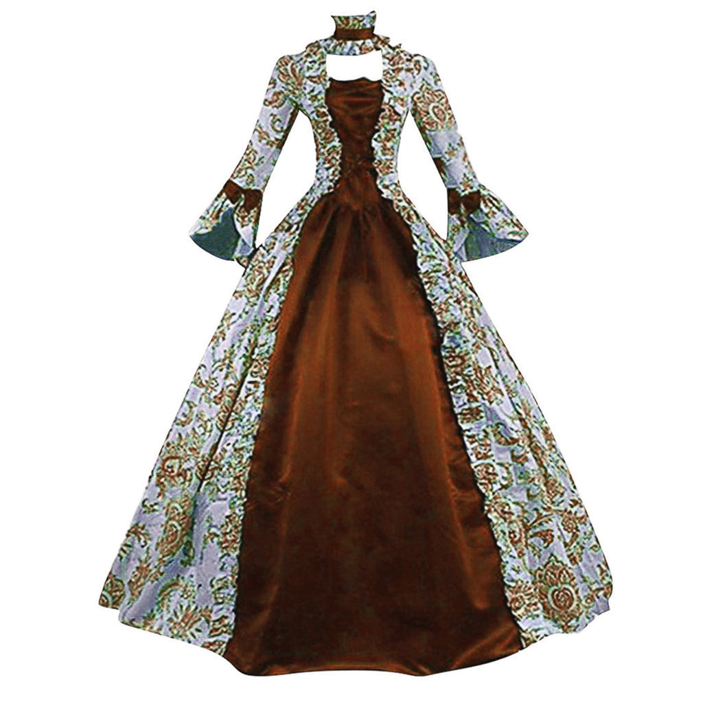 UPPADA Plus Size Victorian Dress for Women Lace Up Flare Sleeve Ball Gown with Corset Evening Party Maxi Gowns Vintage Cocktail Dress Wedding Dresses Early