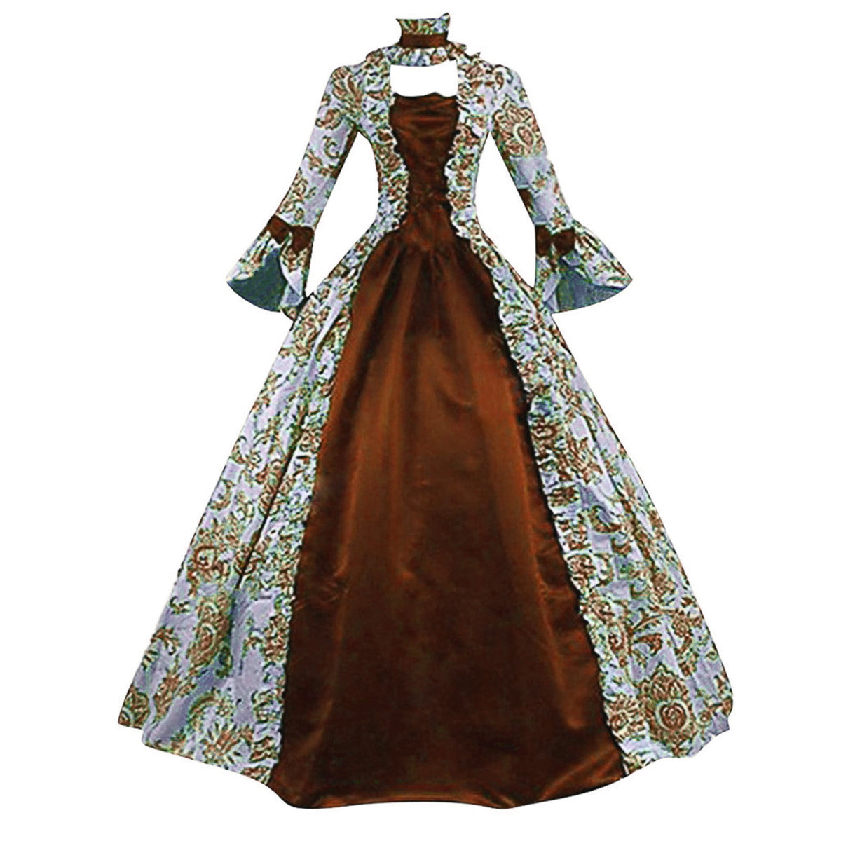 UPPADA Plus Size Victorian Dress for Women Lace Up Flare Sleeve Ball Gown with Corset Evening Party Maxi Gowns Vintage Cocktail Dress Wedding Dresses Early