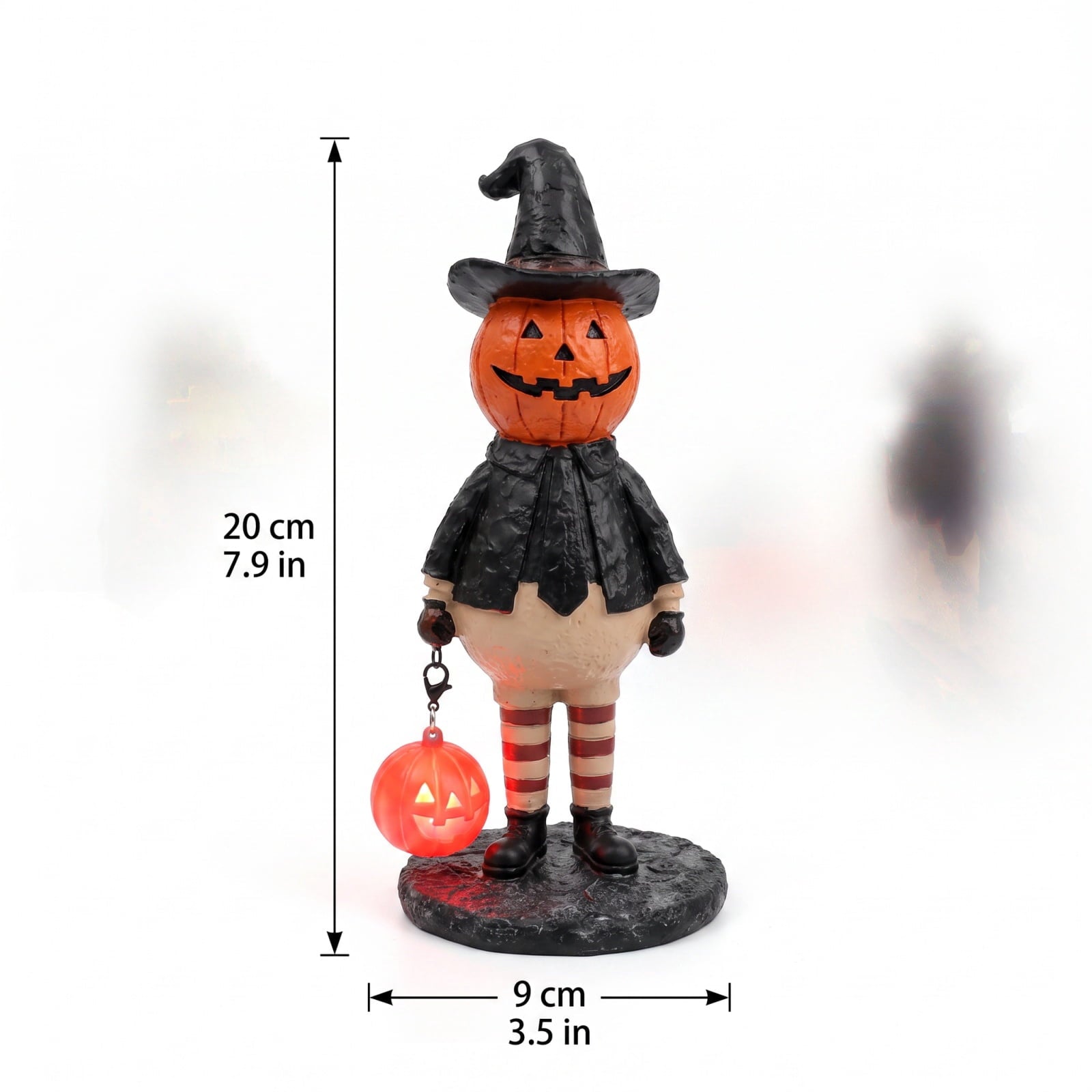 Artificial Snowman Blow Mold Christmas Decoration with LED Lights Classic Winter Character Figurine for Halloween Porch and Mantel, 12 Inch