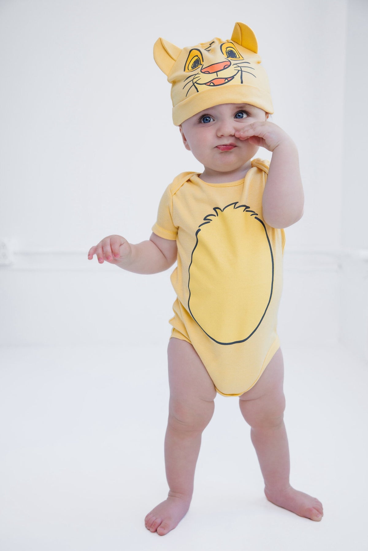 Disney Winnie the Pooh Baby Boy or Girl 2-Piece Cosplay Bodysuit and Hat Set Light Blue Eeyore