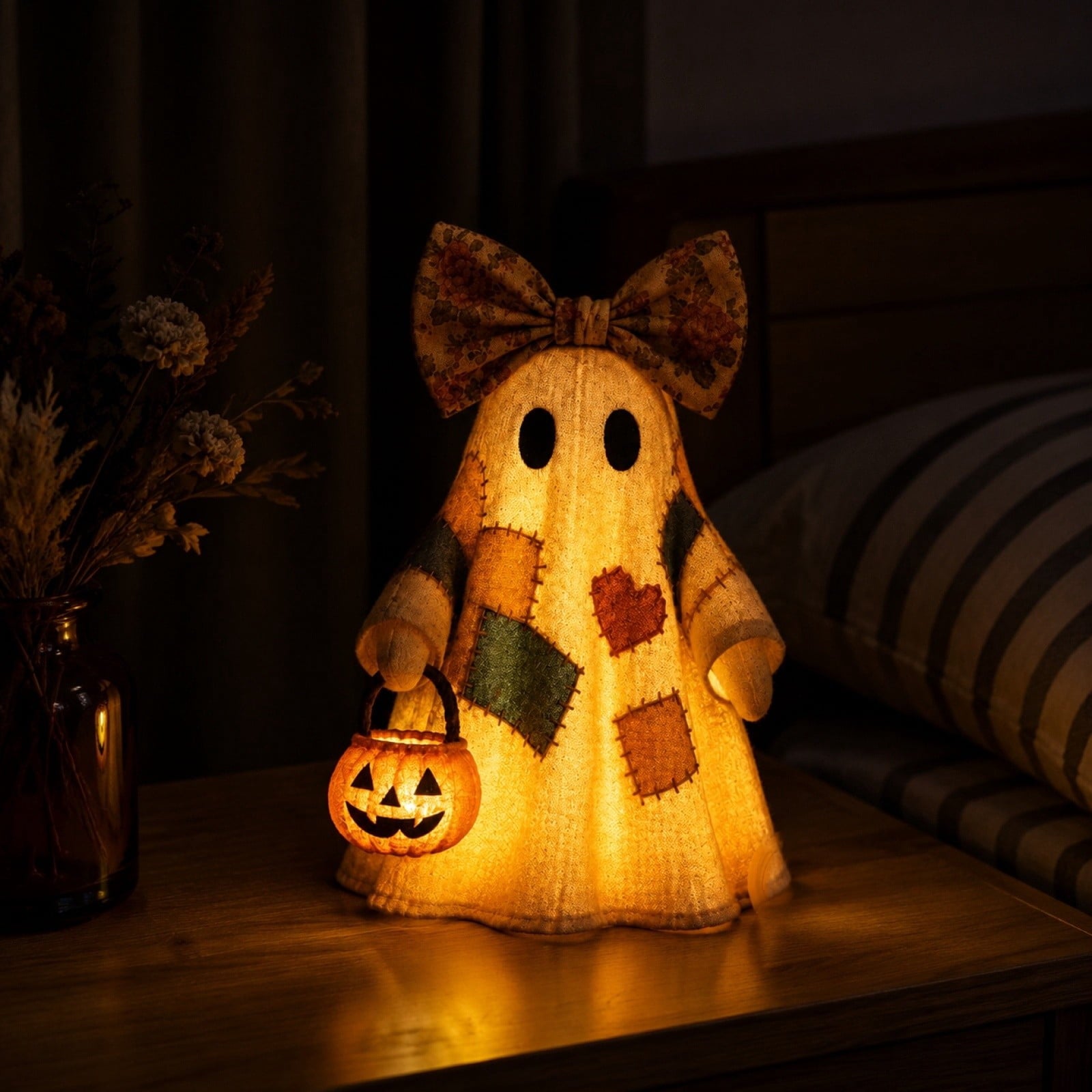 Ghost Bubble Bath LampHalloween Bathroom Decor Gifts Under 20 Bathtub Ghost & Dog Resin Figurine, Warm LED Halloween Tabletop Decor for Bathroom, Bedroom, Kids Room & Fall Home Accent