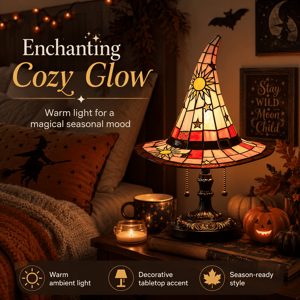 Diceymbol Halloween Decorations and Fall Decor, Halloween Venue Decoration Ghost Props LED Illuminated Ghost Decorations for Tabletop, Mantel, Shelf Indoor Outdoor 9.05 inch