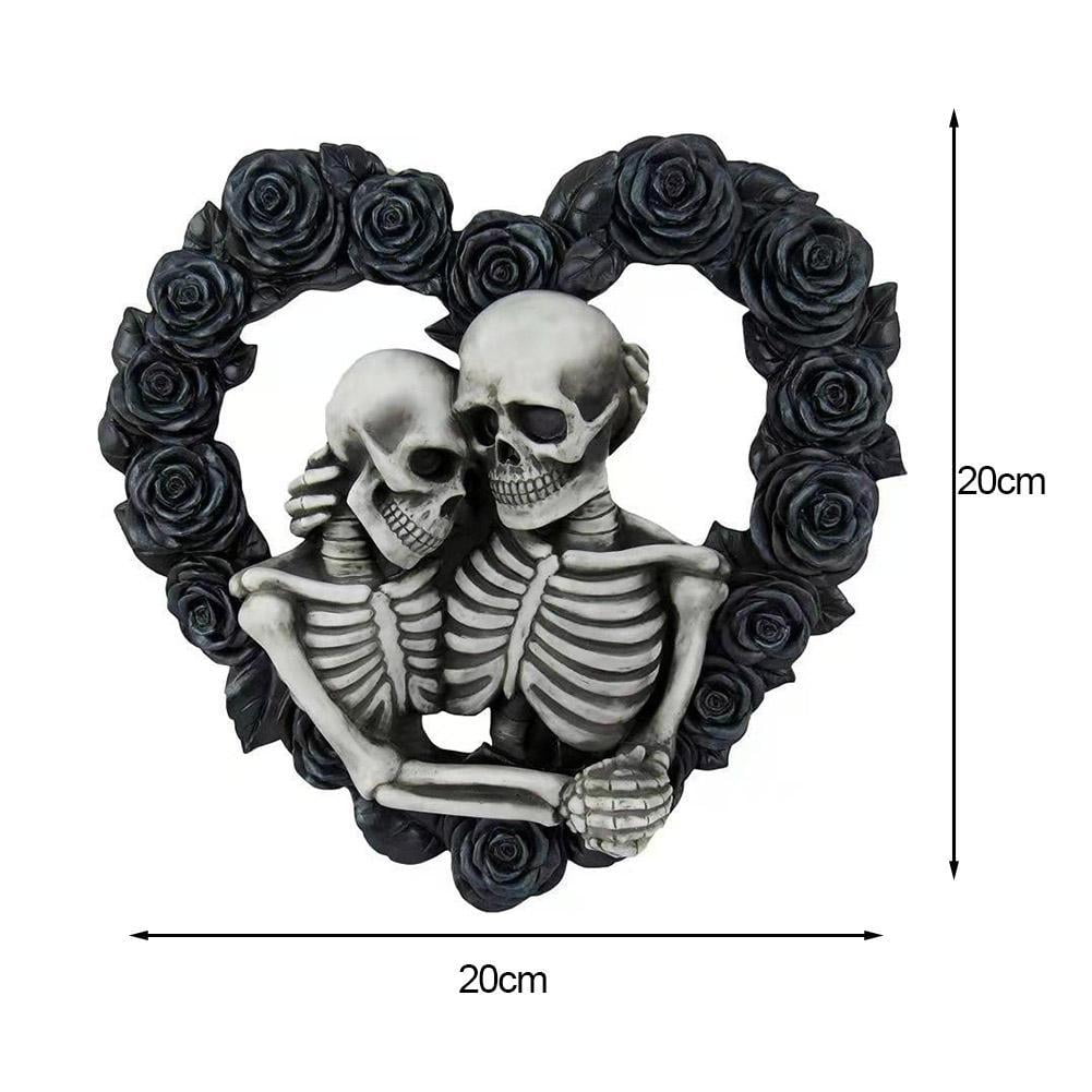 Halloween Gothic Skeleton Wreath House Number Door Skull Wall Decor M0P9