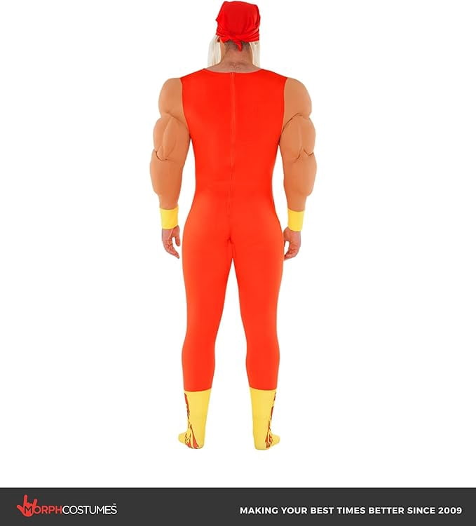 Morph Wwe Hulk Hogan Costume Men Halloween Costume for Men Red Medium