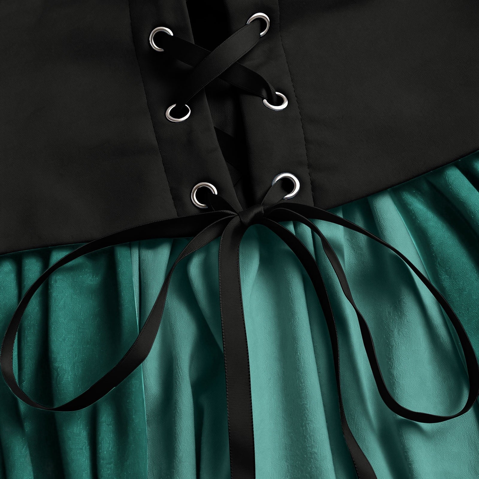Gothic Dresses for Women Medieval Renaissance Halloween Costume Lace Up Corset High Low Ruffle Hem Square Neck Vintage Gown