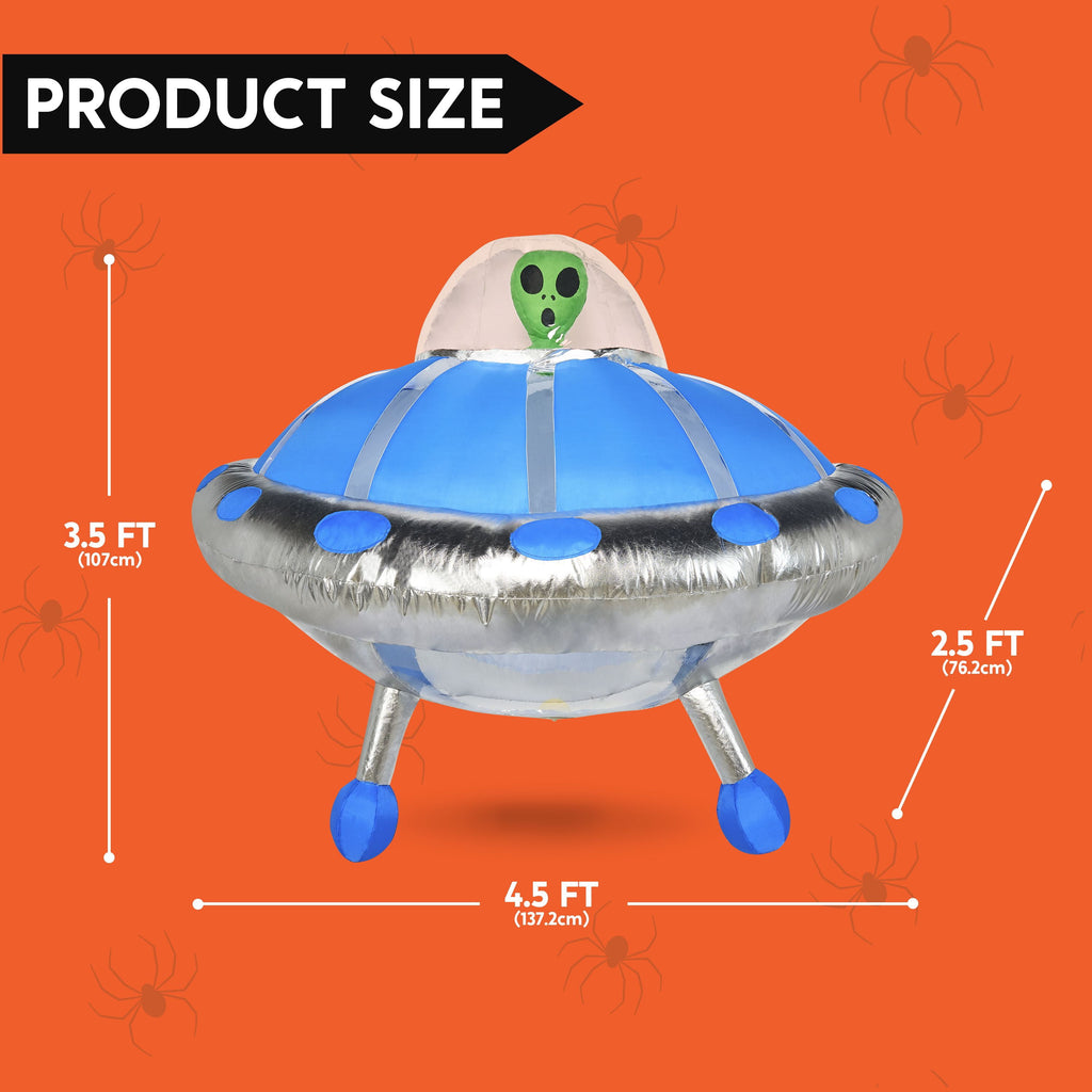 Joyfy 9 ft Halloween Inflatable Giant Alien Decoration with Built-in LEDs,Alien Halloween Decorations Outdoor Blow Up Yard Lawn Decoration