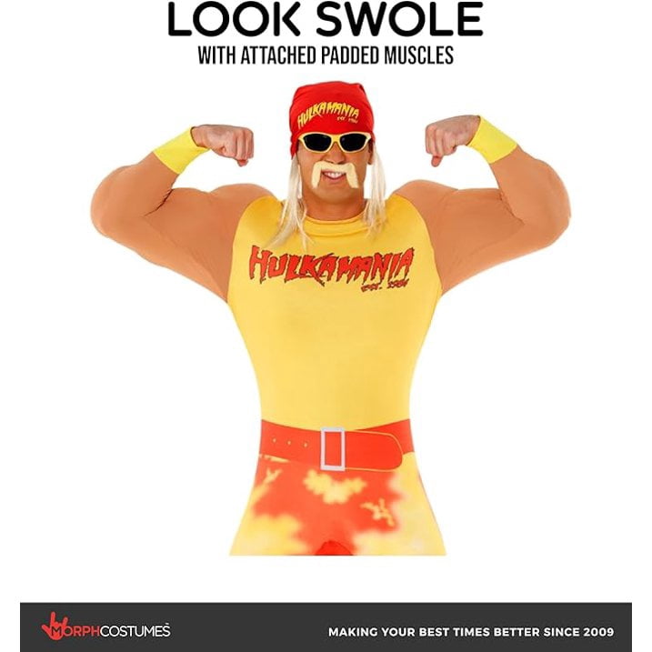 Morph Wwe Hulk Hogan Costume Men Halloween Costume for Men Red Medium
