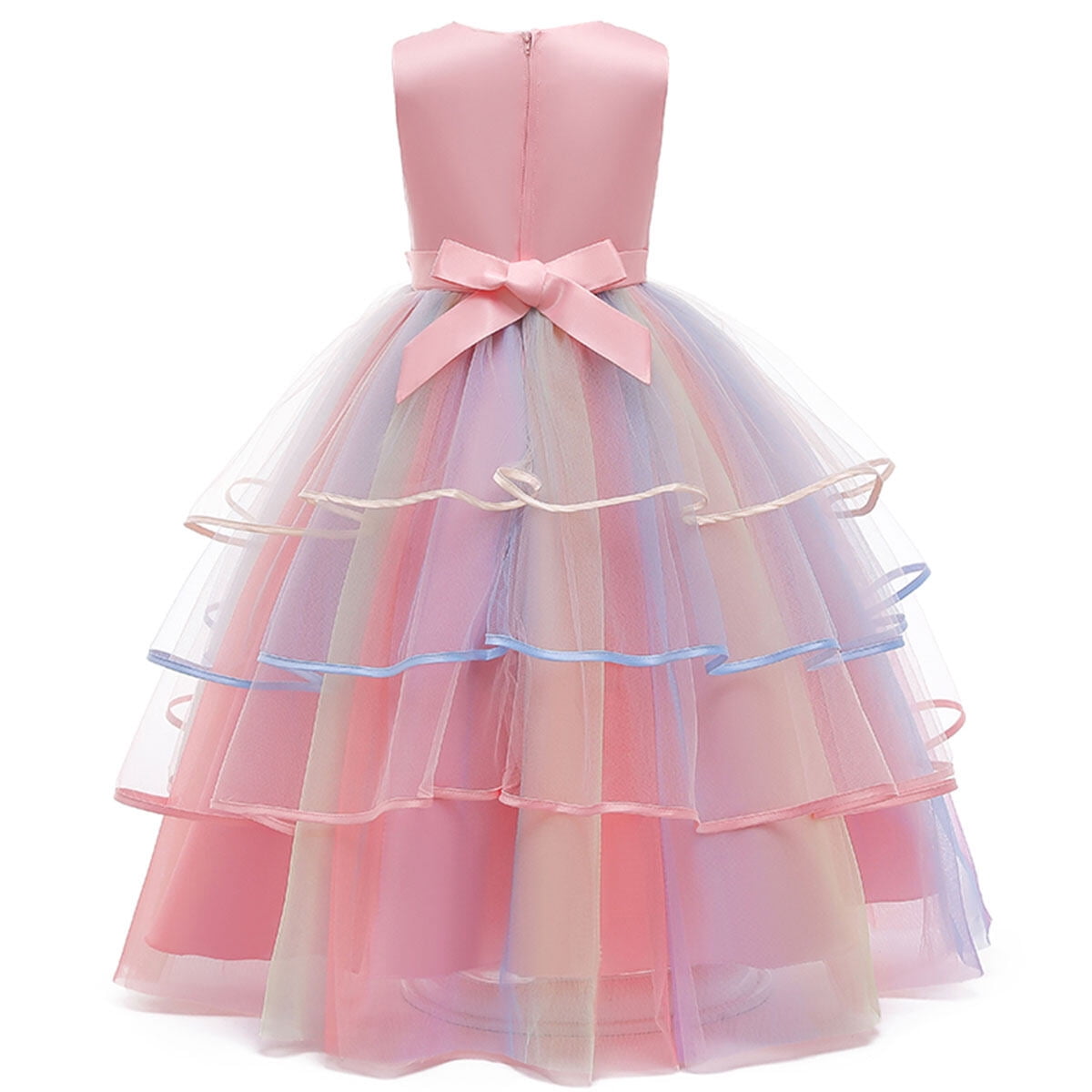 HAWEE Princess Girl Dress Long Tulle Gown Flower Girls Unicorn Dress